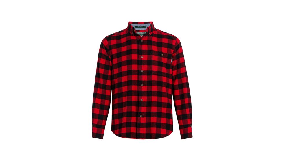 Woolrich Trout Run Flannel Plaid Flannel Shirt, Standard Fit - Mens, Old Red Buffalo, Medium, 6280-OLDREDBUFFALO-M