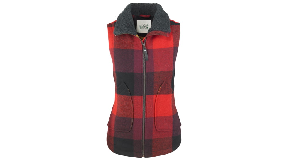 Woolrich Women's Giant Buffalo Wool Vest II, Wine/Indigo, M 18582-WNE-WINE.-M-DEMO