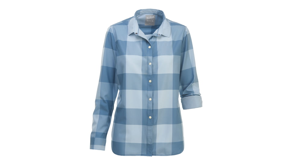 Woolrich Women's Over And Out Shirt, Bluestone Check, M 2207-BUN-BLUESTONECHECK-M-DEMO