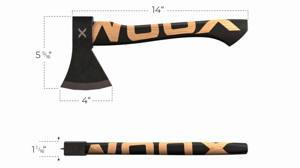 WOOX VOLANTE Axe, Carbon Steel Blade, Black Hickory, Black/Wood, BU.AXE002.01