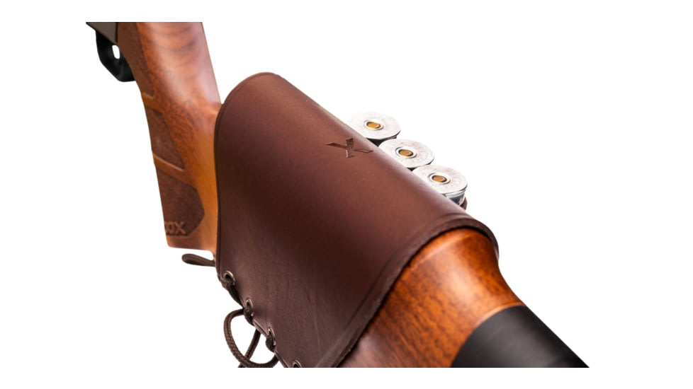 WOOX Gladiatore Leather Stock Cover w/ Shell Quiver, Brown, 810069397184