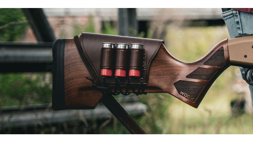 WOOX Gladiatore Leather Stock Cover w/ Shell Quiver, Brown, 810069397184