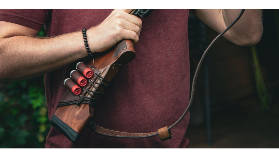 WOOX Gladiatore Leather Stock Cover w/ Shell Quiver, Brown, 810069397184