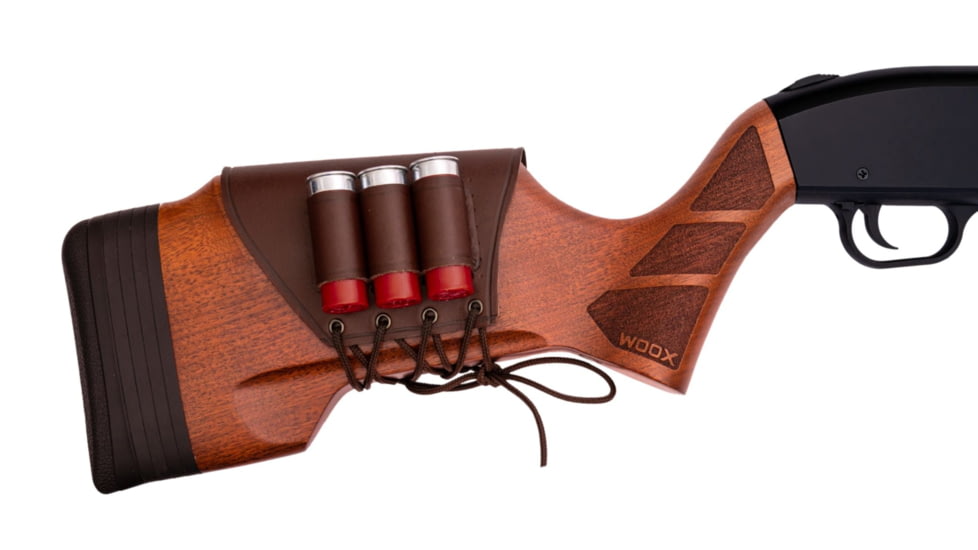 WOOX Gladiatore Leather Stock Cover w/ Shell Quiver, Brown, 810069397184