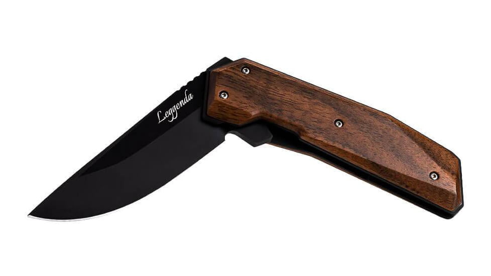 WOOX Leggenda Folding Knife, 3.5in D2 High Carbon Steel Straight Back Blade, Walnut, BU.KNF002.01