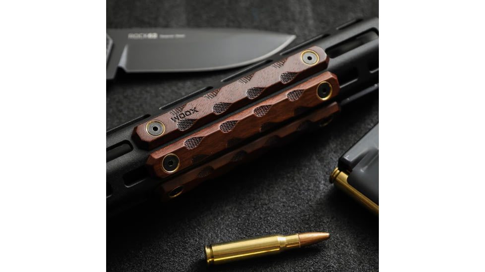 WOOX M-LOK &amp; KeyMod Rail Covers, 3 pieces, Walnut, SH.MLK005.S3