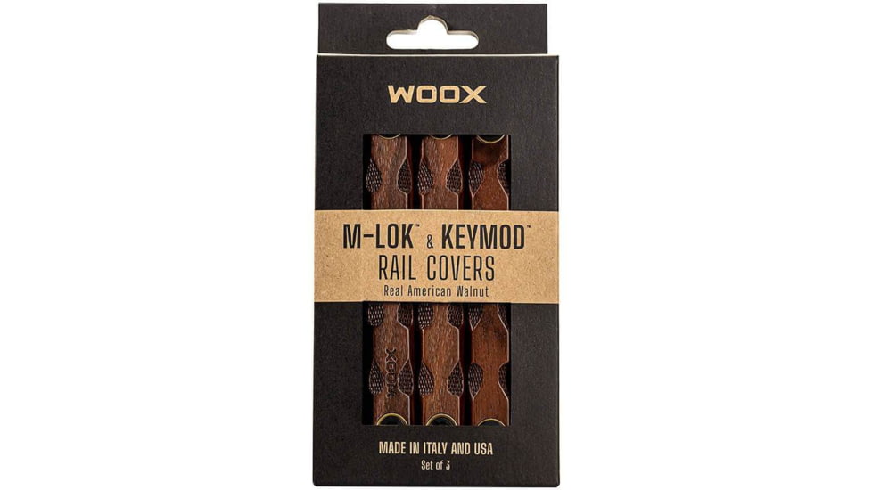 WOOX M-LOK &amp; KeyMod Rail Covers, 3 pieces, Walnut, SH.MLK005.S3