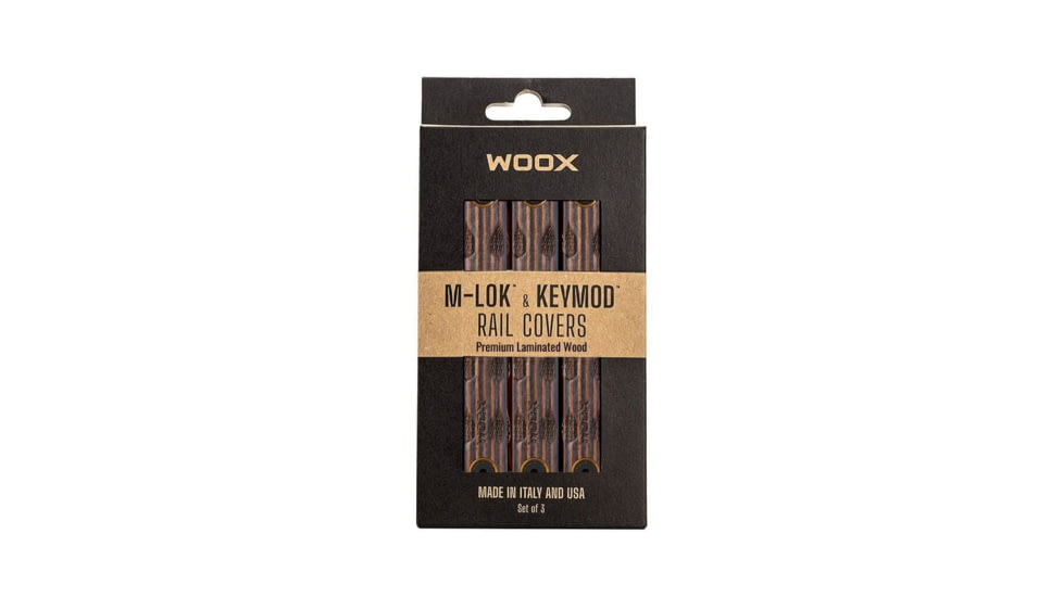 WOOX M-LOK &amp; KeyMode Rail Covers - Set of 3, Tiger Wood, SH.MLK003.SET