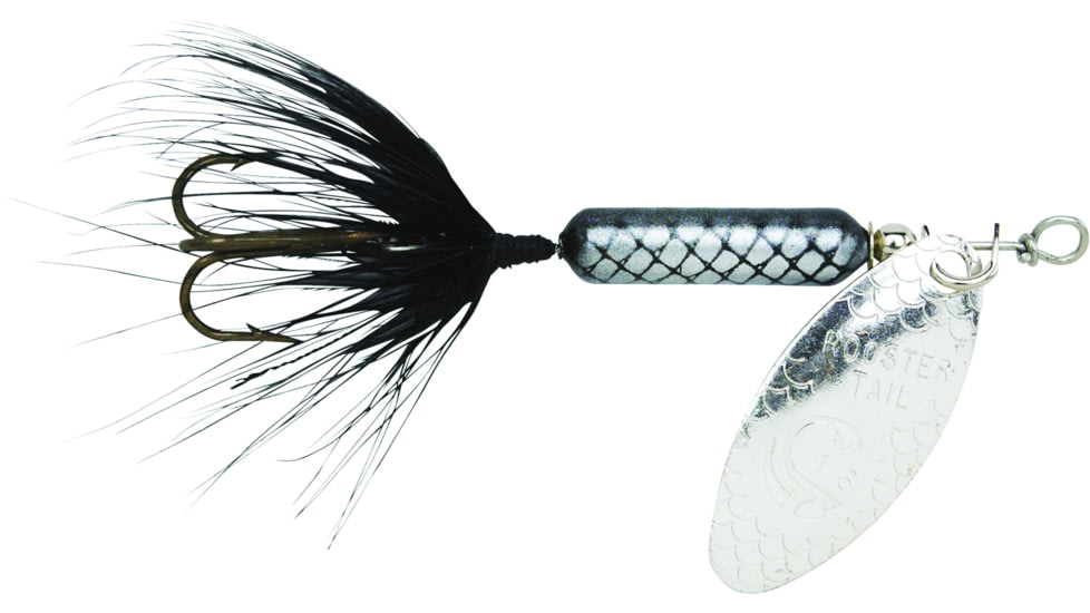 Wordens Rooster Tail In-Line Spinner, 1 3/4in, 1/24 oz, Treble Hook, Black, 0148-0000