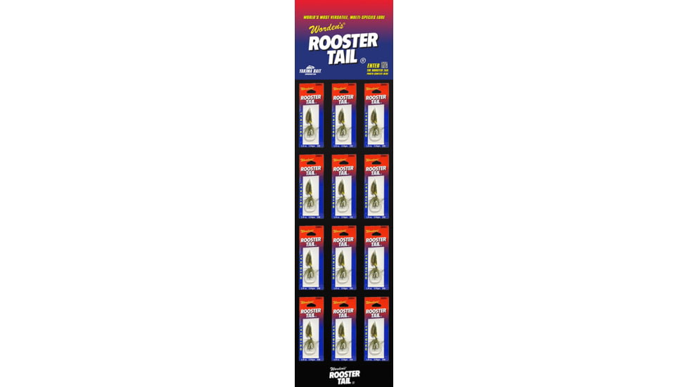 Wordens Rooster Tail In-Line Spinner, 2 1/4in, 1/8 oz,72 per Display, Big Rock Exclusive, RTPDQ-208-P101