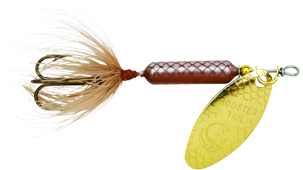 Wordens Rooster Tail In-Line Spinner, 2 1/4in, 1/8 oz Single Hook, Brown, S208-BR