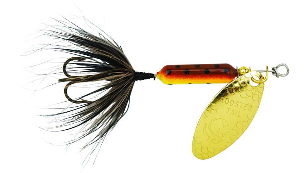 Wordens Rooster Tail In-Line Spinner, 2 1/4in, 1/8 oz Single Hook, Brown Trout, S208-BRTR