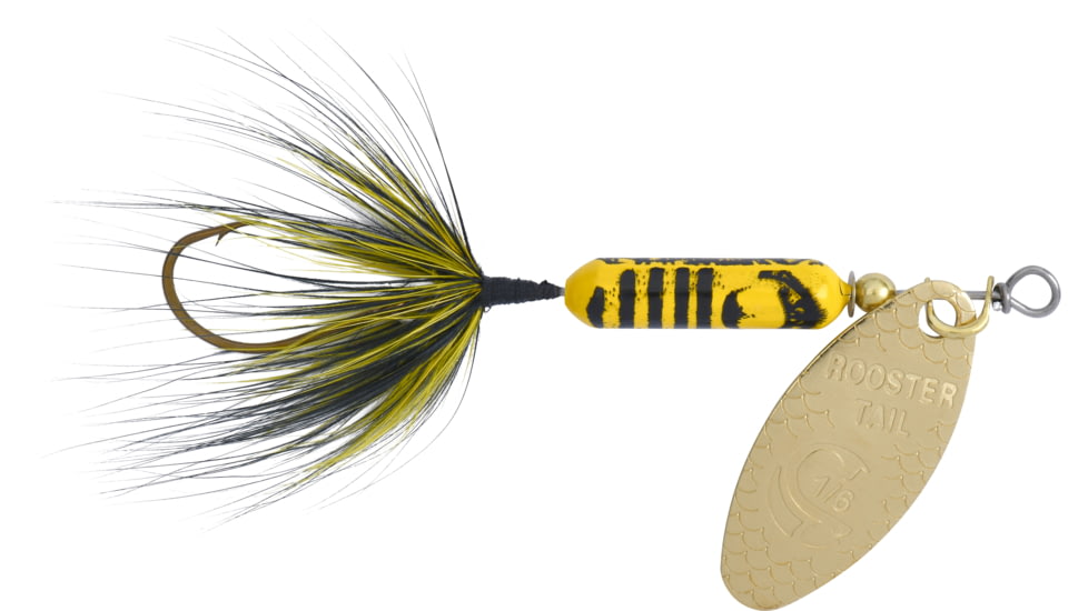 Wordens Rooster Tail In-Line Spinner, 2 1/4in, 1/8 oz Single Hook, Bumble Bee, S208-BU