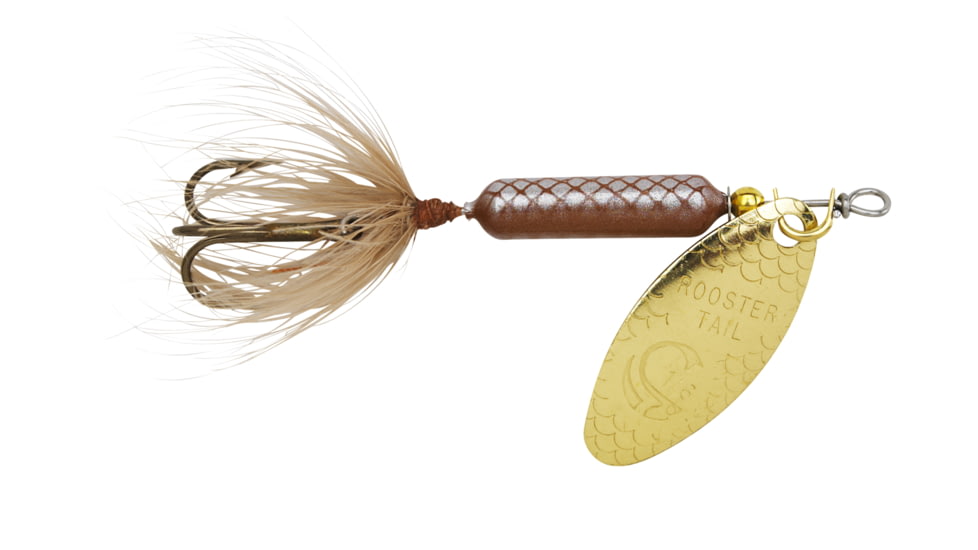 Wordens Rooster Tail In-Line Spinner, 2 1/4in, 1/8 oz, Treble Hook, Brown, 208-BR