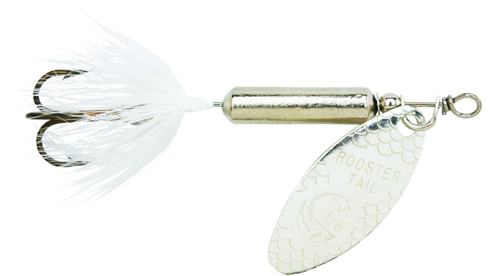 Wordens Rooster Tail In-Line Spinner, 2 1/4in, 1/8 oz Treble Hook, Chrome Whitetail, 208-CHWT