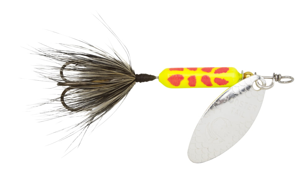 Wordens Rooster Tail In-Line Spinner, 2 1/4in, 1/8 oz Treble Hook, Clown Coachdog, 208-CLCD
