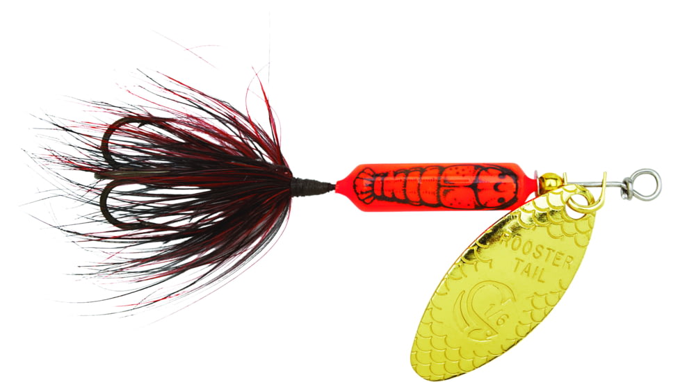 Wordens Rooster Tail In-Line Spinner, 2 1/4in, 1/8 oz Treble Hook, Crawdad, 208-CRA