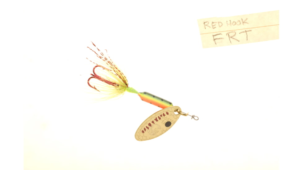Wordens Rooster Tail In-Line Spinner, 2 1/4in, 1/8 oz Treble Hook, Firetiger with Red Hook, 208R-FRT