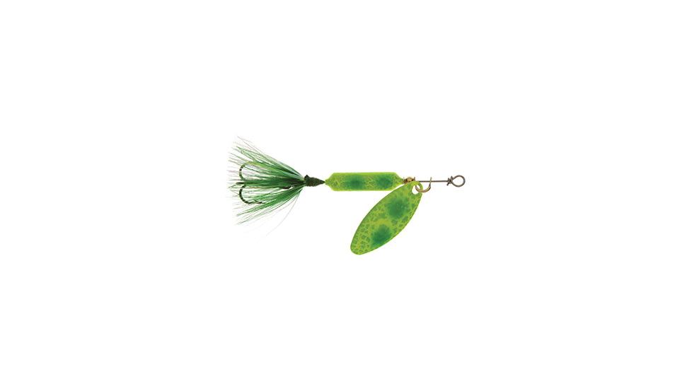 Wordens Rooster Tail In-Line Spinner, 2 1/4in, 1/8 oz Treble Hook, Frog Spring, 208-FRS
