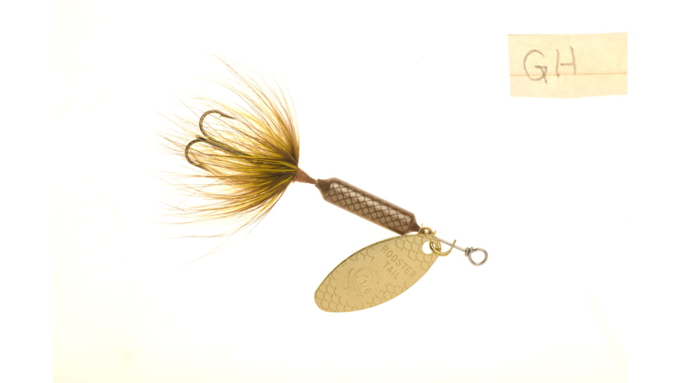 Wordens Rooster Tail In-Line Spinner, 2 1/4in, 1/8 oz, Treble Hook, Grasshopper, 208-GH
