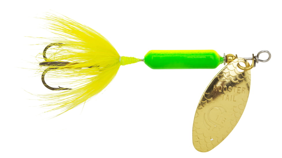 Wordens Rooster Tail In-Line Spinner, 2 1/4in, 1/8 oz Treble Hook, Lime Chartreuse, 208-LICH