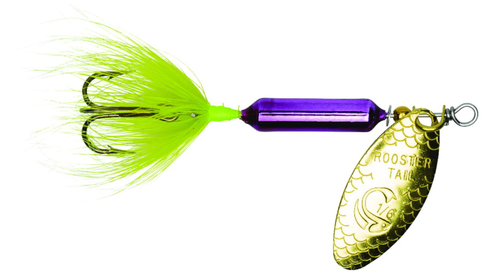 Wordens Rooster Tail In-Line Spinner, 2 1/4in, 1/8 oz Treble Hook, Metallic Purple, 208-MPUR