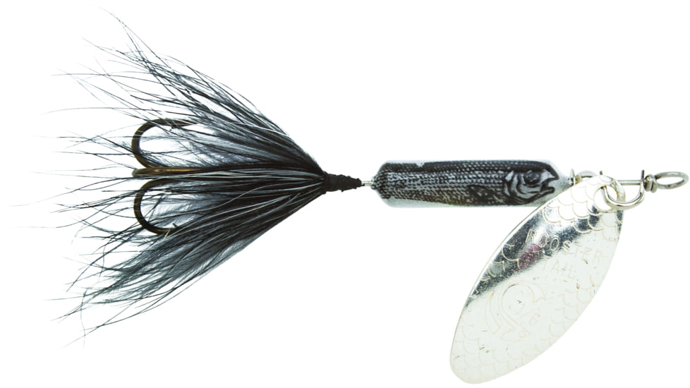 Wordens Rooster Tail In-Line Spinner, 2 1/4in, 1/8 oz, Treble Hook, Silver Shad, 208-SS