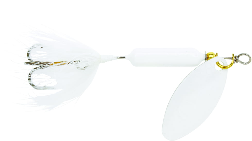 Wordens Rooster Tail In-Line Spinner, 2 1/4in, 1/8 oz Treble Hook, Snow with Painted Blade, 208-SNOW-P