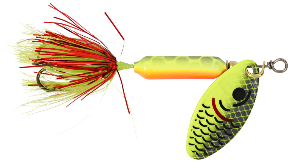 Wordens Rooster Tail In-Line Spinner, 2 1/4in, 1/8 oz Treble Hook, UV Tinsel Firetiger, 208-TFRT-UV