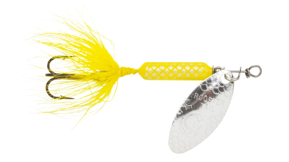 Wordens Rooster Tail In-Line Spinner, 2 1/4in, 1/8 oz, Treble Hook, Yellow, 208-YL