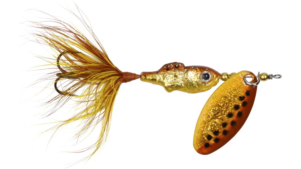 Wordens Rooster Tail Minnow In-Line Spinner, Single Hook Sz 1/8oz, Brown Trout, 12/Pkg THE 2208 &amp; 2210 ARE TREBLE HOOK, 2208-BRTRT