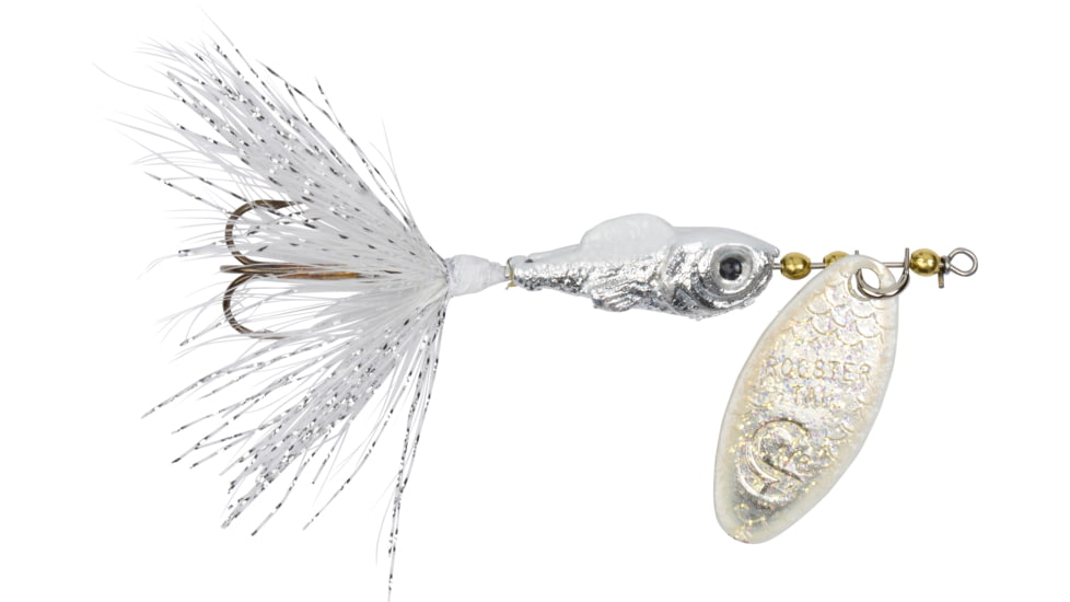 Wordens Rooster Tail Minnow In-Line Spinner, Single Hook Sz 1/8oz, White Shad, 12/Pkg, 2208-WHSHIN