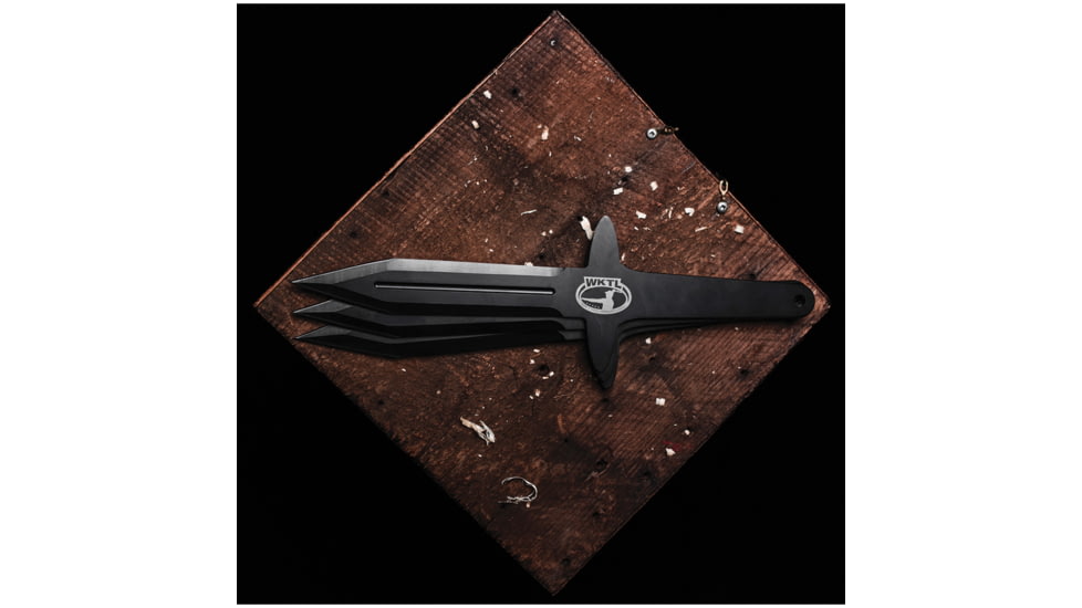 World Knife Throwing League Lancelot Throwing Knives, 15in Overall, 8.75in Black Finish 3Cr13 Stainless Blade, Stainless Steel Handle, 25