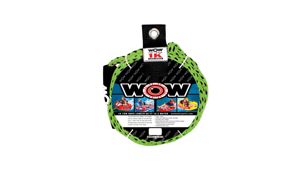 WOW Watersports 1 Rider Tow Rope 1K 60ft, 60ft, 17-3010
