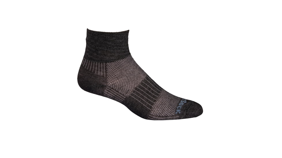 Wrightsock Double Layer CoolMesh II Quarter Sock, Black Marl, Medium, 8052.5301