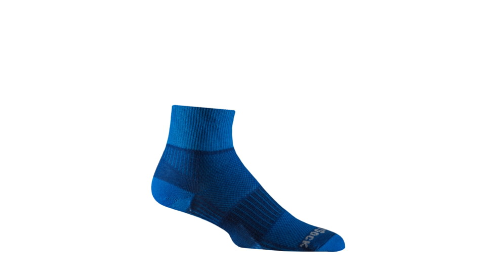 Wrightsock Double Layer CoolMesh II Quarter Sock, Royal/Blue, Large, 8053.3501