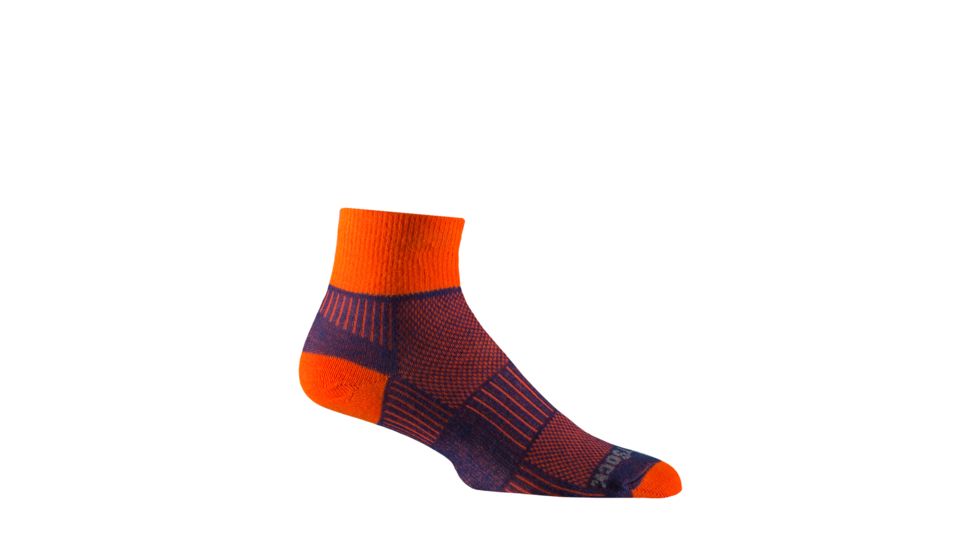Wrightsock Double Layer CoolMesh II Quarter Sock, Royal/Orange, Extra Large, 8054.4501