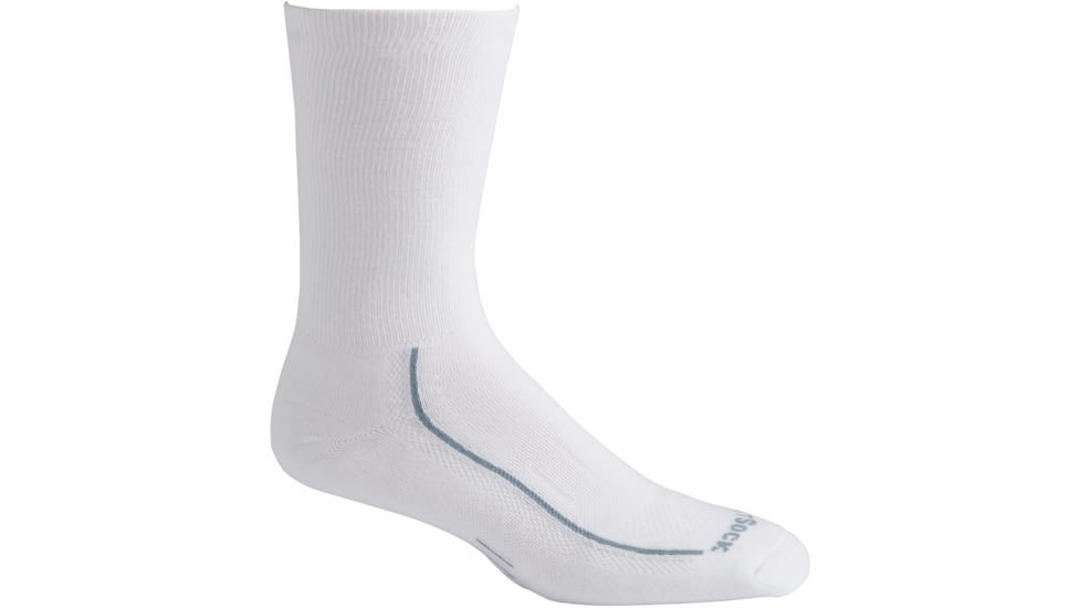 Wrightsock Endurance Crew Safety Toe Socks, White/Grey, Large, 9063.7101