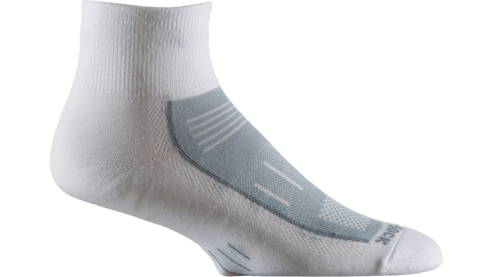 Wrightsock Endurance Qtr Safety Toe Socks, White/Grey, Medium, 9052.7101