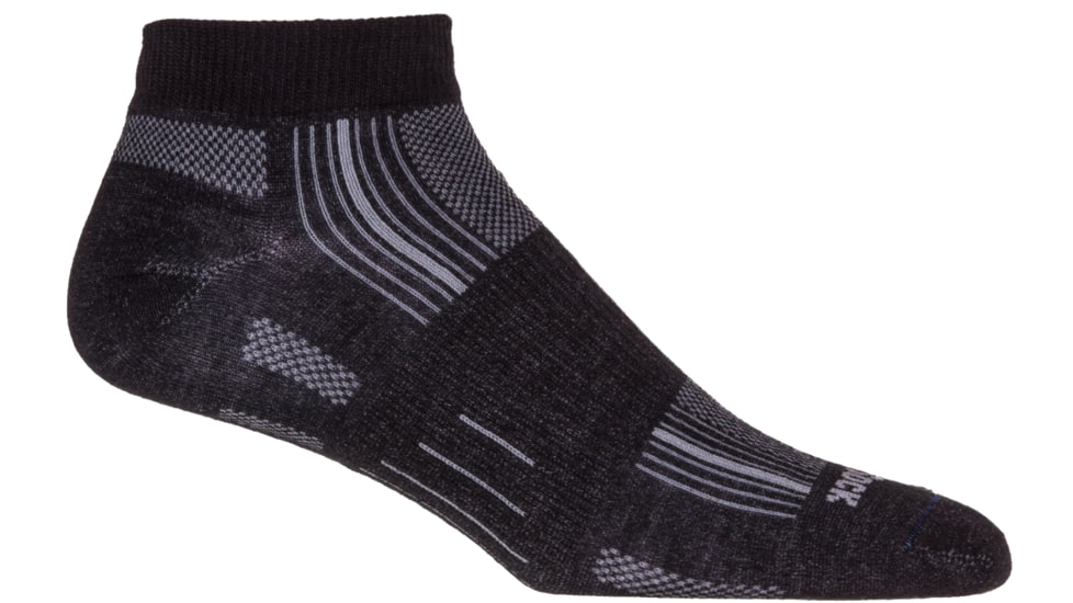 Wrightsock Stride Lo - Mens-Black/Grey Stripe-Medium