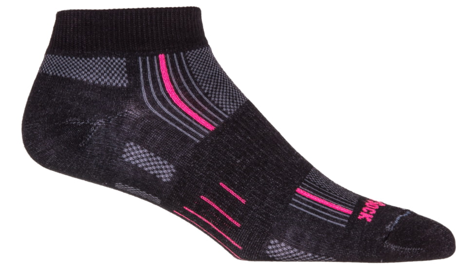 Wrightsock Stride Lo - Women's-White/Grey Stripe-Small
