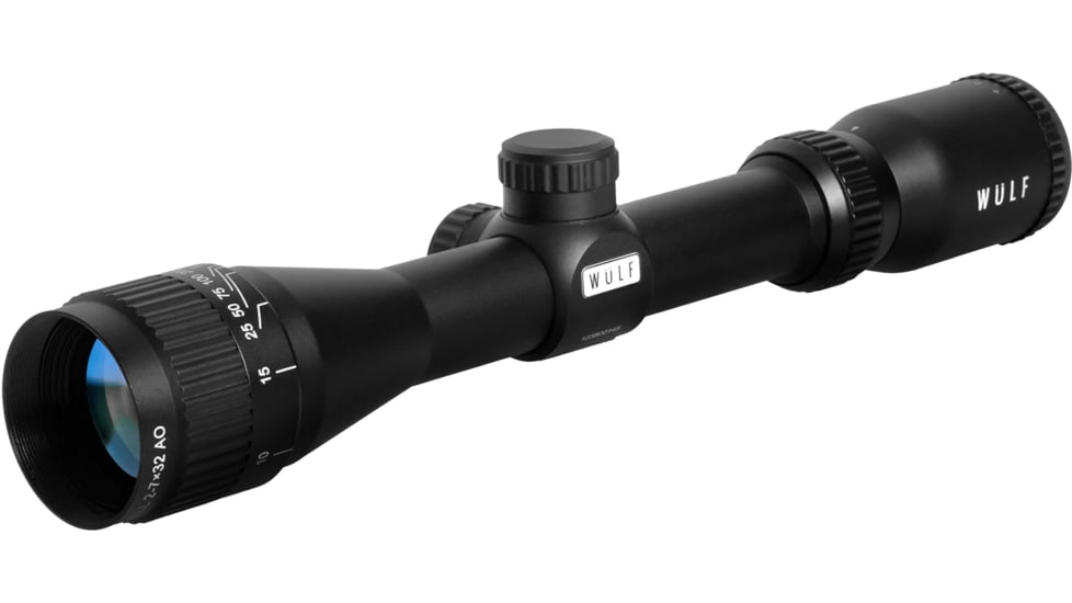 Wulf Optics Fireball 2-7x32 AO Rifle Scope , 1in Tube, Second Focal Plane, Half Mil-Dot Reticle, Black, WU9102