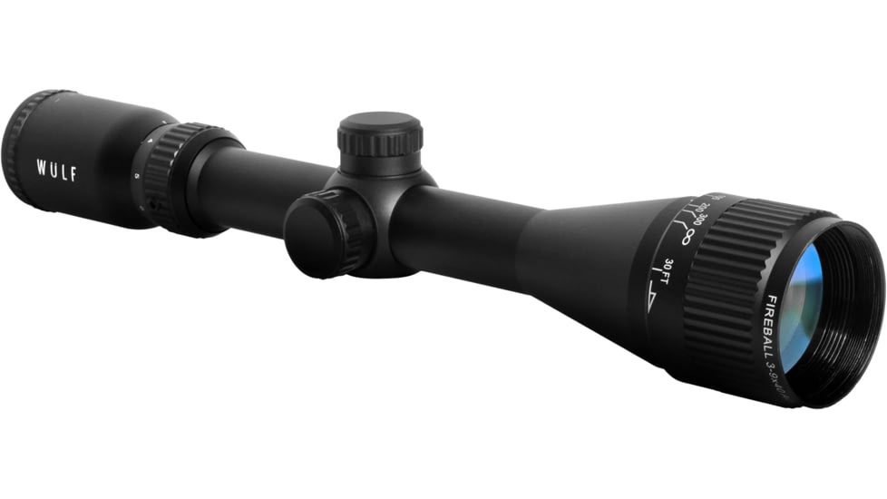 Wulf Optics Fireball 3-9x40 AO Rifle Scope, 1in Tube, Second Focal Plane, Half Mil-Dot Reticle, Black, WU9100