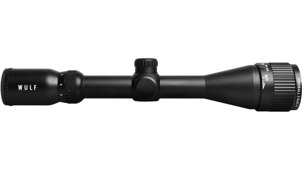 Wulf Optics Fireball 3-9x40 AO Rifle Scope, 1in Tube, Second Focal Plane, Half Mil-Dot Reticle, Black, WU9100