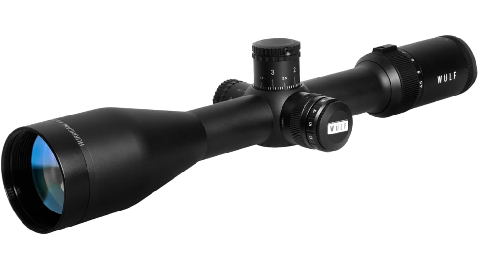 Wulf Optics Hurricane 4.5-18x50 Rifle Scope, 30mm Tube, Second Focal Plane, Red/Green Half Mildot Reticle, Black, WU9104