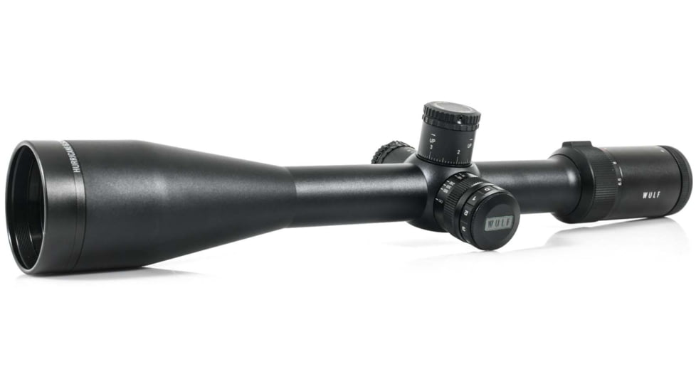 Wulf Optics Hurricane 6.5-25x50 Rifle Scope, 30mm Tube, Second Focal Plane, Red/Blue Half Mildot Reticle, Black, WU9105