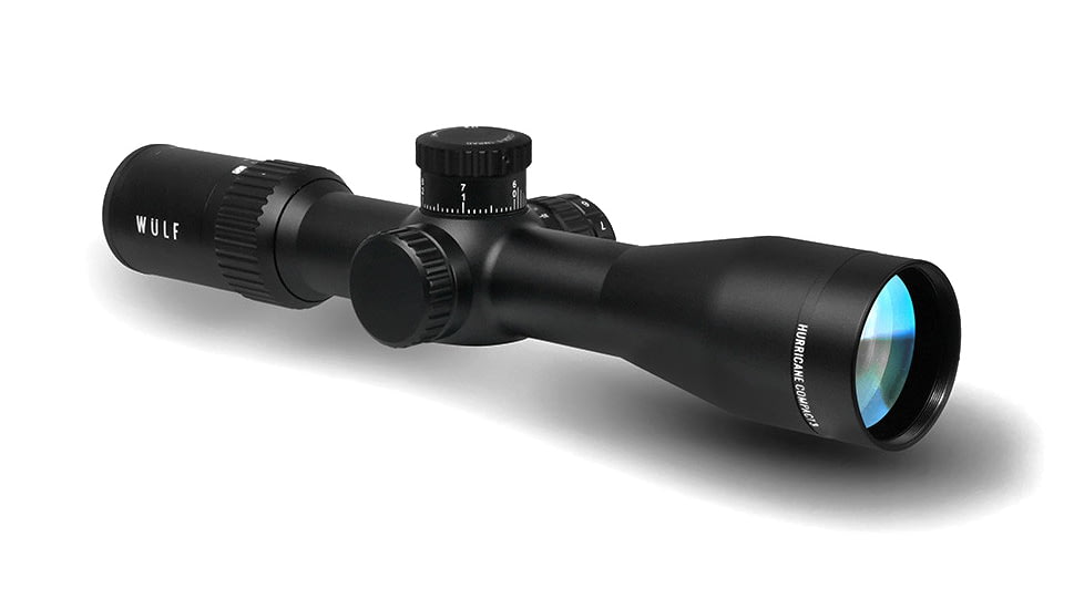Wulf Optics Hurricane Compact 3-10x40mm 30mm Tube Rifle Scope, Second Focal Plane, W-MIL1 Illuminated Reticle, Black, WU9114