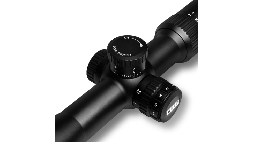 Wulf Optics Hurricane Compact 4-14x44mm 30mm Tube Rifle Scope, Second Focal Plane, W-MIL1 Illuminated Reticle, Black, WU9115