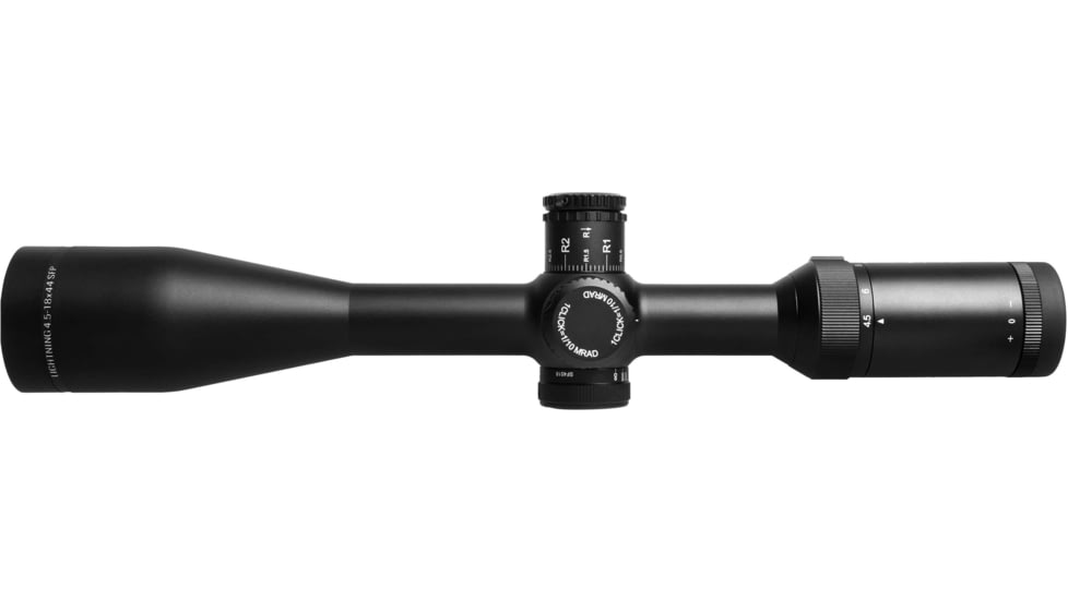 Wulf Optics Lightning 4.5-18x44mm Rifle Scope, 1in Tube, Second Focal Plane, Half Mildot Reticle, Black, WU9111