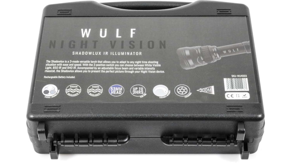 Wulf Optics ShadowLux Torch, 850nm, IR 940nm IR, White Light, Black, WU4003